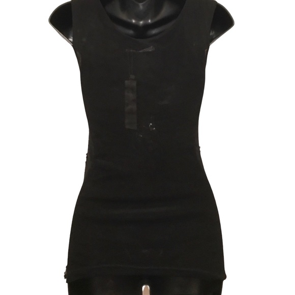 Black Sequined Mesh-Back Tank - Picture 3 of 6